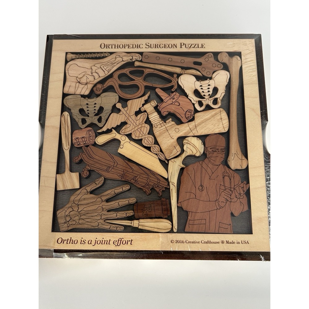NIB Creative Crafthouse Orthopedic Surgeon Wooden Puzzle Brain Teaser Difficult